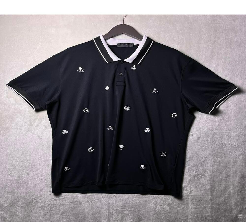 G/Fore Performance Golf Polo Shirt Men's XL Las Vegas Poker Black White Stitched